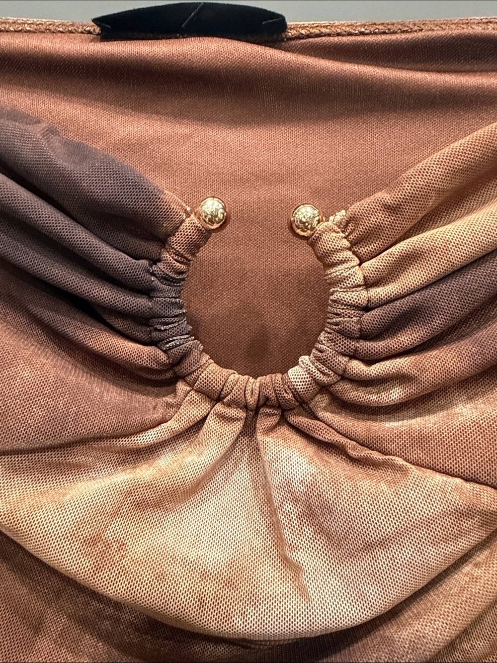 Strapless Brown Satin Evening Gown SZ Small - Picture 3 of 10